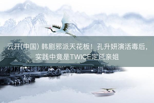 云开(中国) 韩剧邪派天花板！孔升妍演活毒后，实践中竟是TWICE定延亲姐