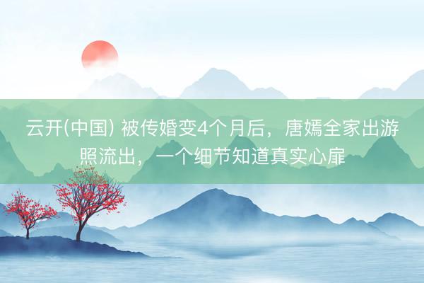 云开(中国) 被传婚变4个月后，唐嫣全家出游照流出，一个细节知道真实心扉