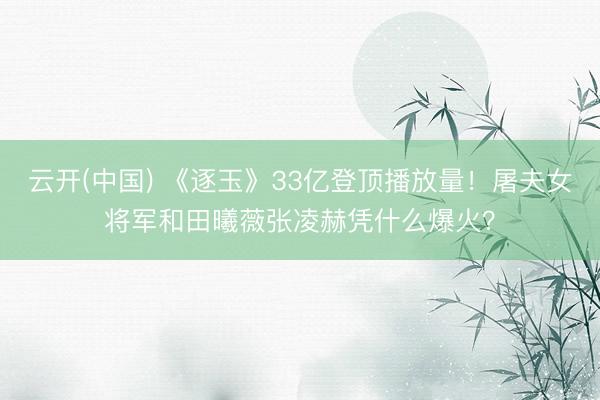 云开(中国) 《逐玉》33亿登顶播放量！屠夫女将军和田曦薇张