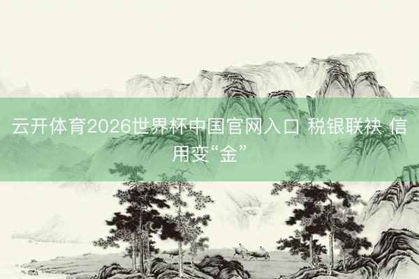 云开体育2026世界杯中国官网入口 税银联袂 信用变“金”